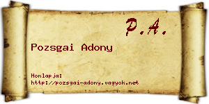 Pozsgai Adony névjegykártya